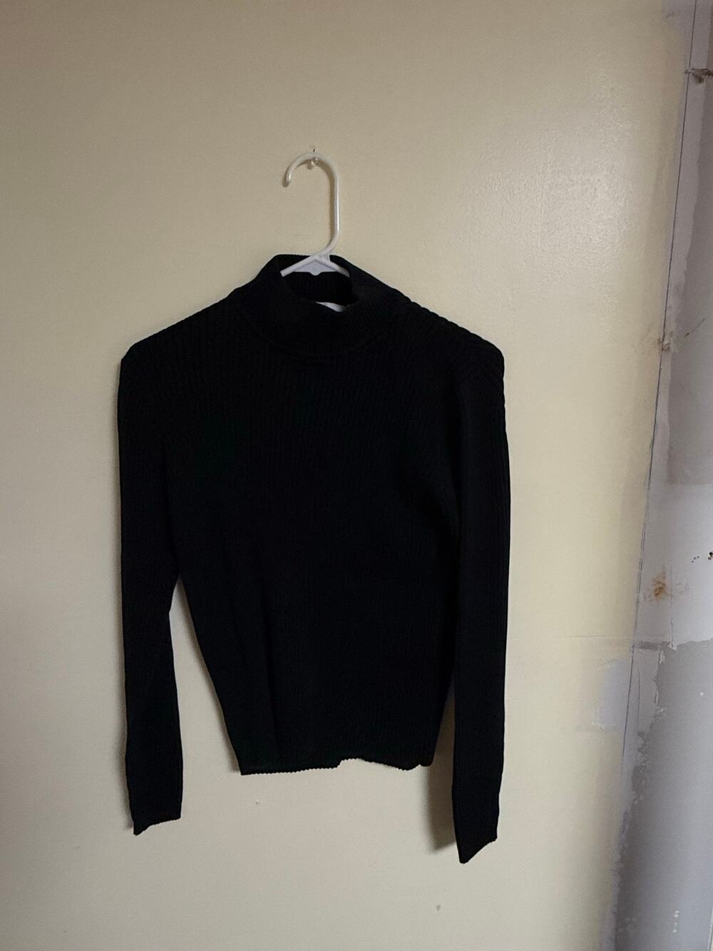 Croft & Barrow Women’s Large Black Ribbed Cotton Turtleneck Sweater